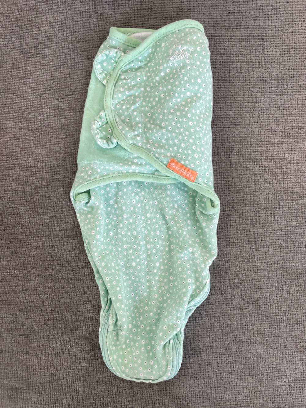 Swaddle Me Mint Floral Baby Swaddle Wrap with Adjustable Closures